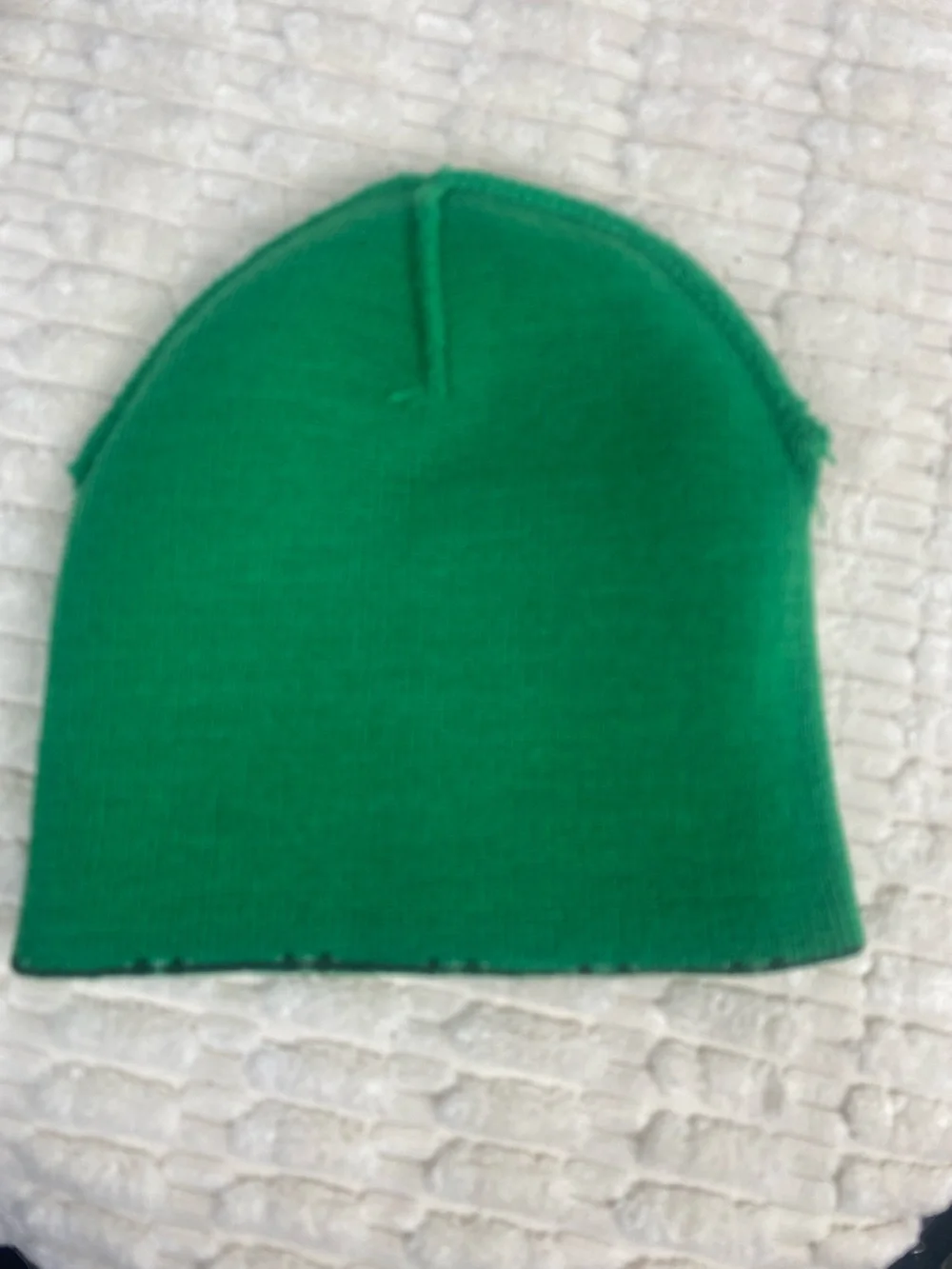 Vintage Y2K Bioworld Plaid Skull Reversible Beanie Hat Green Black Emo Punk